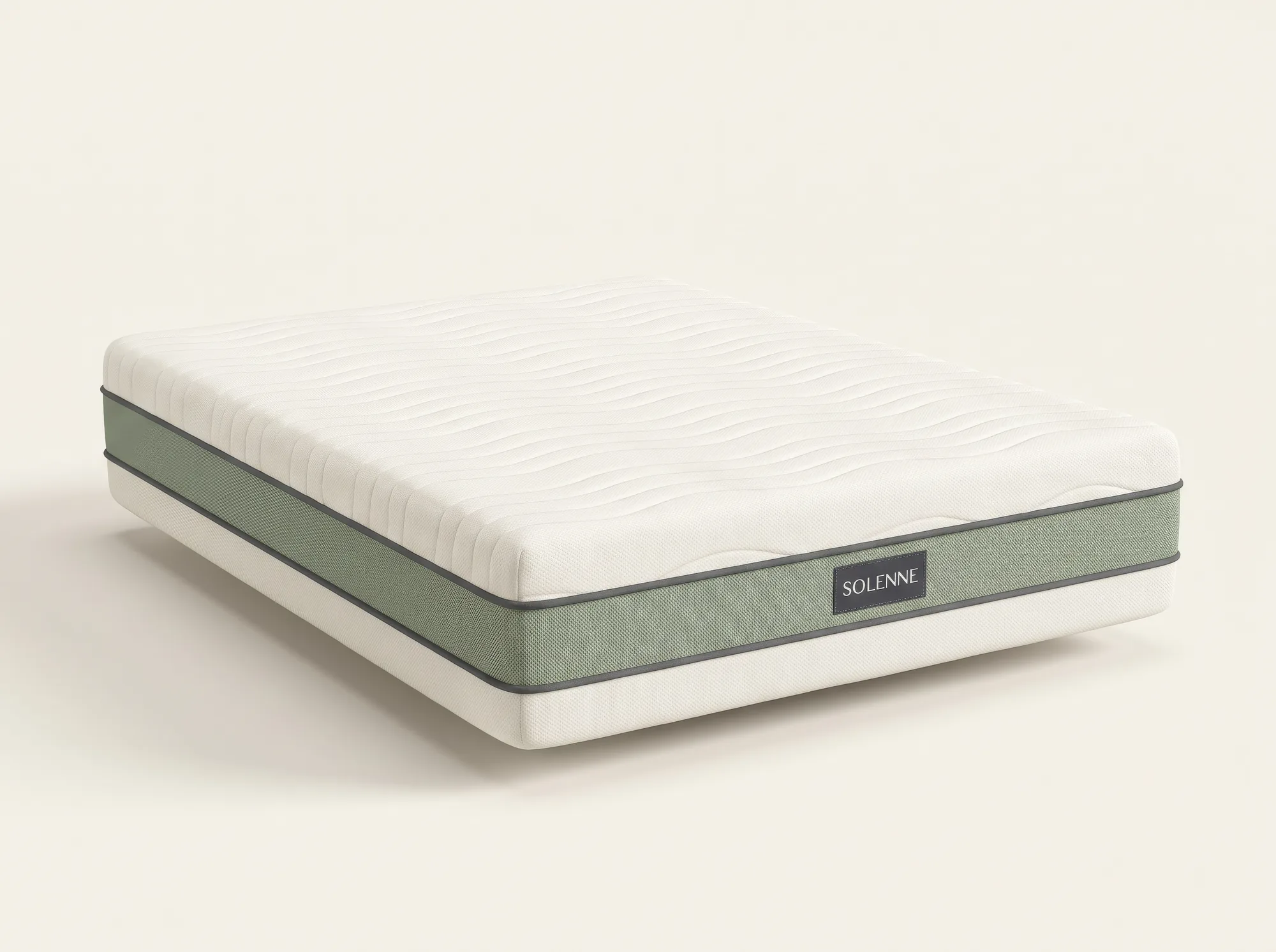 Master packshot: Solenne Cloud Hybrid mattress on a seamless off-white background